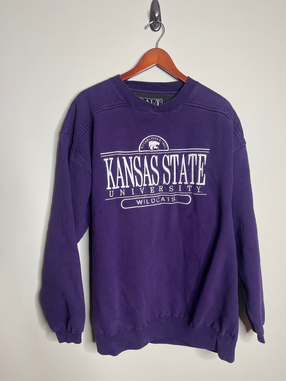 Galt Sand Vintage Kansas State Embroidered Sweater Large